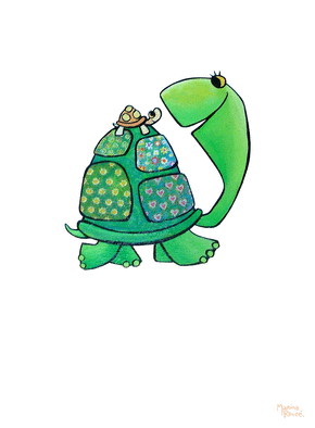Carte amour, mariages et naissances Bébé tortue